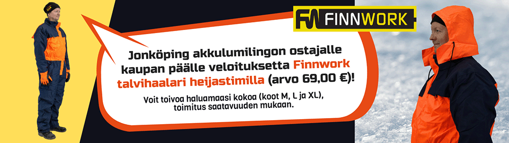Jonköping akkulumilingon ostajalle lämpöhaalari kaupan päälle