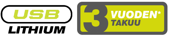  USB lithium 3 vuoden takuu