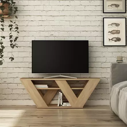 TV-taso, tammi, 110cm leveä, kestävä, runsaasti säilytystilaa - TV-tasot - 8681875101140 - 1