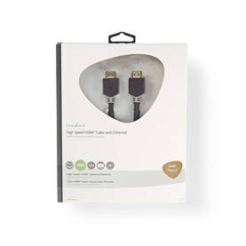 High Speed HDMI Kaapeli Ethernet | HDMI liitin | HDMI liitin | 4K@60Hz | ARC | 18 Gbps | 7.50 m | Pyöreä | PVC | Antrasiitti | Laatikko - HDMI-kaapelit - 5412810264490 - 2