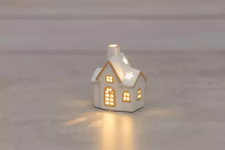 Keramiikka talo led valoilla 11 cm - Valokoristeet ja valohahmot - 6410416309040 - 2