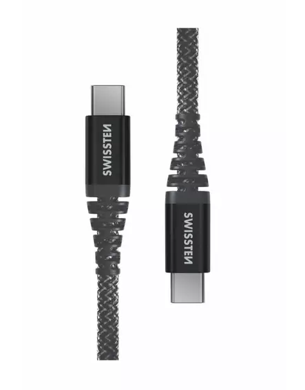 Latauskaapeli Kevlar USB-C/USB-C 1,5m Swissten - USB-C -kaapelit - 8595217481510 - 1