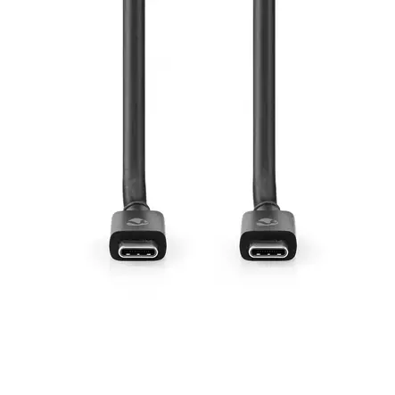 USB kaapeli | USB 4.0 Gen 3x2 | USB-C Uros | USB-C Uros | 240 W | 8K@60Hz | 40 Gbps | Niklattu | 1.00 m | Pyöreä | PVC | Musta | Laatikko - Tietokone ja verkko - 5412810413980 - 10