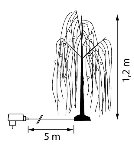 Valopuu Paju 1,2 m LED IP44 - Valopuut ja valo-oksat - 6435200280220 - 2