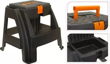 Porrasjakkara säilytyslokerolla 120 kg musta-oranssi - Työkalupakit ja -laukut - 8711295509230 - 1