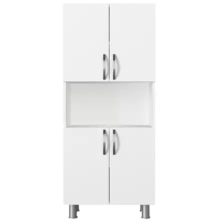 Kylpyhuonekaappi, valkoinen, 59,5 cm x 140,3 cm x 29,5 cm, kestävä, tilava, helppo asentaa - Kylpyhuonekalusteet - 8681181674710 - 1