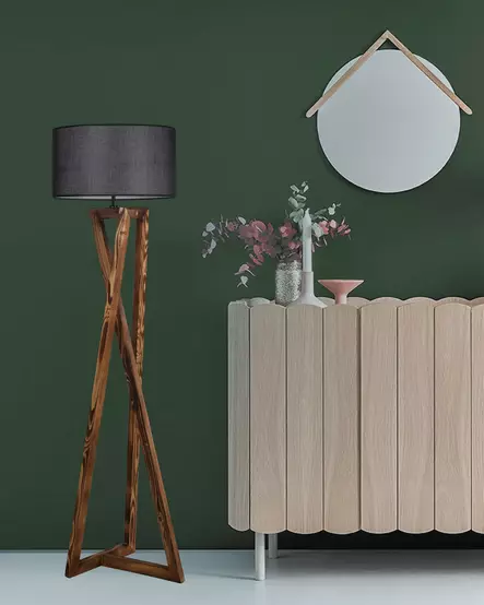 Lattiavalaisin, musta, 150 cm korkea, kestävä, tyylikäs - Lattia- ja pöytävalaisimet - 8681875644500 - 2