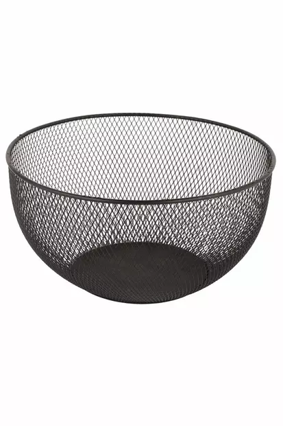 Metallinen Hedelmäkori - Tyylikäs Musta Keittiötarvike (25,5 x 25,5 x 14 cm) - Kestävä ja Käytännöllinen Säilytysratkaisu - Tarjoiluastiat - 8684283721580 - 1