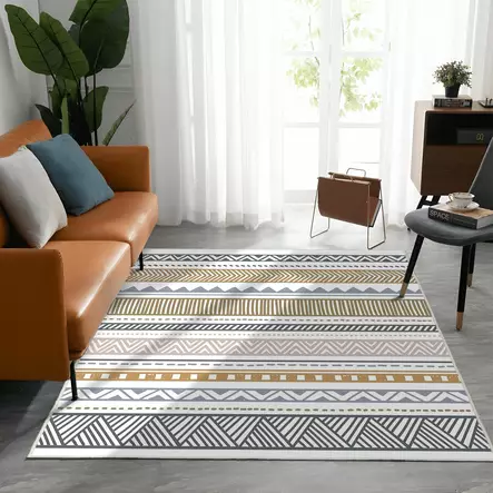 Monivärinen 100% Polyesteri eteisen matto käytävämatto 100x200 cm - Antibakteerinen, Ekologinen, Konepestävä, Liukumaton Alusta - Suuret ja keskikokoiset matot - 8683342895880 - 2