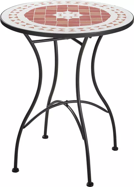 Pyöreä mosaiikkibistro­pöytä mosaiikkikuviolla, metallijalka - Puutarhapöydät - 8721037837750 - 1