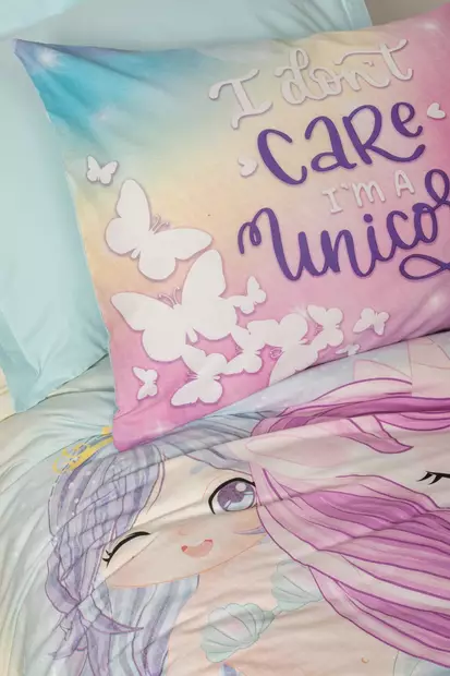 Ranforce Young pussilakanasetti, minttu, 160 x 220 cm, pehmeä, konepestävä - Lakanat ja tyynyliinat - 8684282476450 - 2