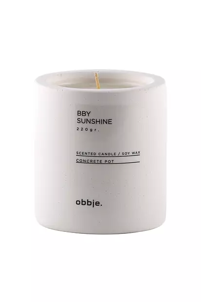 Sandalwood-tuoksukynttilä, 100% betonia, valkoinen, halkaisija 8,5 cm, korkeus 9 cm, parafiini/soija, sisustukseen - Kynttilät ja lyhdyt - 8684282969020 - 1