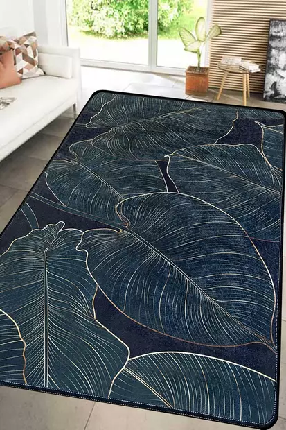 Vihreä eteisen matto käytävämatto 80x200 cm - Antibakteerinen, Konepestävä, Liukumaton, 100% Polyesteri, 10 mm Nukka, 700 gr/m² - Pienet matot ja käytävämatot - 8683342628150 - 2