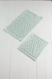 100% Puuvillainen Antibakteerinen Kylpyhuonemattosetti Minttu, 2-osainen, Koko 50x60cm ja 60x100cm, Konepestävä 30°C - Kylpyhuonematot ja kosteantilan matot - 8681875010350 - 3