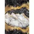 160 x 230 cm Antibakteerinen 3D Digitaalipainettu Matto - Valkoinen Harmaa Kulta Musta - Konepestävä Polyesteri - Suuret ja keskikokoiset matot - 8683742605720 - 3