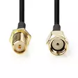 Antennikaapeli | RP SMA uros | RP SMA naaras | Kullattu | 50 Ohm | Yksinkertainen suojaus | 3.00 m | Pyöreä | PVC | Musta | Label - Antennikaapelit - 5412810425570 - 10