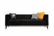 3-istuttava sohva, musta kulta, 222 cm x 89 cm x 75 cm, ylellinen, mukava, kestävä - Sohvat - 8683342766470 - 3