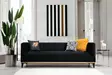 3-istuttava sohva, musta kulta, 222 cm x 89 cm x 75 cm, ylellinen, mukava, kestävä - Sohvat - 8683342766470 - 1