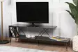 TV-taso, huonekalut, antrasiitti, 100% melamiinipinnoitettu lastulevy, rautajalat, 120x40x30 cm, useita hyllyjä - TV-tasot - 8683342427470 - 2