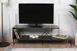 TV-taso, huonekalut, antrasiitti, 100% melamiinipinnoitettu lastulevy, rautajalat, 120x40x30 cm, useita hyllyjä - TV-tasot - 8683342427470 - 1