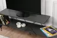 TV-taso, huonekalut, antrasiitti, 100% melamiinipinnoitettu lastulevy, rautajalat, 120x40x30 cm, useita hyllyjä - TV-tasot - 8683342427470 - 3