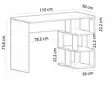 Moderni Opiskelupöytä - Valkoinen Safiiritammi, 100% Melamiinipinnoitettu, 110x73,8x50 cm, Useita Hyllyjä - Työpöydät - 8683342399920 - 5