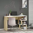 Moderni Opiskelupöytä - Valkoinen Safiiritammi, 100% Melamiinipinnoitettu, 110x73,8x50 cm, Useita Hyllyjä - Työpöydät - 8683342399920 - 1
