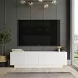 TV-taso, valkoinen, 140 cm leveä, kestävä, tilava - TV-tasot - 8683342403870 - 1