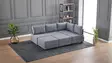 Kulmasohvasänky, harmaa, 210 cm leveä, 70 cm korkea, 280 cm syvä, monikäyttöinen, helppohoitoinen - Sohvat - 8681875112450 - 5