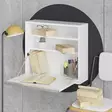 Moderni Valkoinen Opiskelupöytä - 100% Melamiinipinnoitettu, 18 mm Paksuus, 64x60x20 cm, Useita Hyllyjä - Työpöydät - 8681875025590 - 4