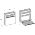 Moderni Valkoinen Opiskelupöytä - 100% Melamiinipinnoitettu, 18 mm Paksuus, 64x60x20 cm, Useita Hyllyjä - Työpöydät - 8681875025590 - 6