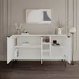 Konsoli, valkoinen, 142 cm leveä, kestävä, runsaasti säilytystilaa - Lipastot ja senkit - 8683743096800 - 2