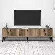 TV-taso, Huonekalut, Pähkinä Marmori, 100% Melamiinipinnoitettu Lastulevy, 180x49x35 cm, Useita Hyllyjä, Seinään Kiinnitettävä - TV-tasot - 8681875807660 - 5
