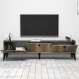 TV-taso, Huonekalut, Pähkinä Marmori, 100% Melamiinipinnoitettu Lastulevy, 180x49x35 cm, Useita Hyllyjä, Seinään Kiinnitettävä - TV-tasot - 8681875807660 - 6