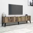 TV-taso, Huonekalut, Pähkinä Marmori, 100% Melamiinipinnoitettu Lastulevy, 180x49x35 cm, Useita Hyllyjä, Seinään Kiinnitettävä - TV-tasot - 8681875807660 - 1