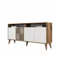 Moderni Konsoli - Pähkinä Valkoinen - 100% Melamiinipinnoitettu - 160x78x35 cm - Useita Hyllyjä ja Lisäsäilytystilaa - Lipastot ja senkit - 8683743027880 - 6