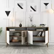 Moderni Konsoli - Pähkinä Valkoinen - 100% Melamiinipinnoitettu - 160x78x35 cm - Useita Hyllyjä ja Lisäsäilytystilaa - Lipastot ja senkit - 8683743027880 - 4