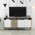 Moderni Konsoli - Pähkinä Valkoinen - 100% Melamiinipinnoitettu - 160x78x35 cm - Useita Hyllyjä ja Lisäsäilytystilaa - Lipastot ja senkit - 8683743027880 - 5