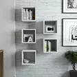 Moderni Valkoinen Seinä Hylly - 100% Melamiinipinnoitettu Lastulevy, 18mm Paksuus, 30x24x30cm, 5-osainen - Seinähyllyt - 8681875207620 - 1