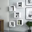 Moderni Valkoinen Seinä Hylly - 100% Melamiinipinnoitettu Lastulevy, 18mm Paksuus, 30x24x30cm, 5-osainen - Seinähyllyt - 8681875207620 - 3