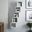 Moderni Valkoinen Seinä Hylly - 100% Melamiinipinnoitettu Lastulevy, 18mm Paksuus, 30x24x30cm, 5-osainen - Seinähyllyt - 8681875207620 - 2