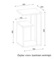 Skandinaavinen Valkoinen Sivupöytä - 100% Melamiinipinnoitettu Lastulevy, 35x60x29,5 cm, Lisäsäilytystila - Sivu- ja apupöydät - 8681181428900 - 4