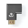 HDMI -sovitin | HDMI liitin / HDMI uros | HDMI Ulostulo | Kullattu | Kulma oikealle | Alumiini | Gun Metal Harmaa | 1 kpl | Laatikko kannella ja ikkunalla - Videoliittimet ja plugit - 5412810333240 - 30