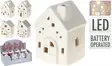 Keraaminen talo led 8 cm=20 - Joulukoristeet ja -tekstiilit - 8719202748710 - 1