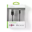Lightning Kaapeli | USB 2.0 | Apple Lightning 8-Pin | USB-A Uros | 480 Mbps | Niklattu | 1.00 m | Pyöreä | PVC | Musta | Laatikko - Lightning-kaapelit - 5412810303830 - 66