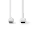 Lightning Kaapeli | USB 2.0 | Apple Lightning 8-Pin | USB-C Uros | 480 Mbps | Niklattu | 1.00 m | Pyöreä | PVC | Valkoinen | Label - Nedis tuotteet - 5412810421060 - 10