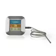 Lihalämpömittari | Ajastin / Hälytys / Lämpötila-asetukset | Värillinen LCD näyttö | 0 - 250 °C | Hopea / Valkoinen - Päivittäiskeittiötarvikkeet - 5412810311880 - 1