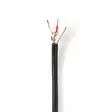 Mikrofonikaapeli | 2 x 0.25 mm² | Kupari | 100 m | Pyöreä | PVC | Musta | Kela - Audiokaapelit - 5412810312160 - 1