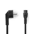 Sähköjohto | Suko Uros | IEC-320-C5 | Kulma | Suora | Niklattu | 2.00 m | Pyöreä | PVC | Musta | Laatikko - Virtakaapelit ja liittimet - 5412810289400 - 1