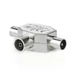 Satelliitti- ja antenni-sovitin | 2x koaksiaali uros | IEC (Coax) Naaras | Niklattu | 75 Ohm | T-jakaja | Metalli | Hopea | 1 kpl | Laatikko - Antenniliittimet ja adapterit - 5412810289530 - 1